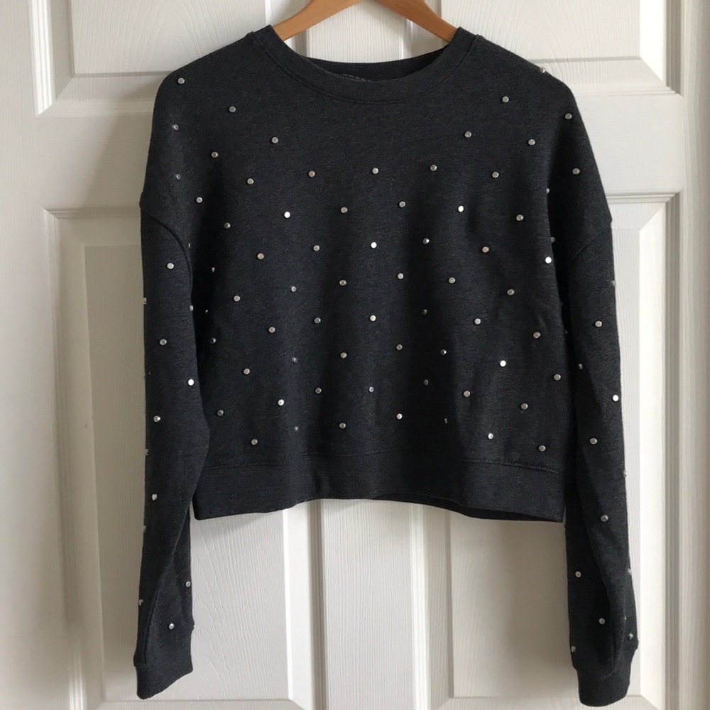 BELLE VERE Cropped Studded sweatshirt / SZ‎ S